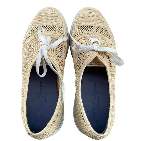 Robert Clergerie Communal Paga Woven Raffia Shoes Women’s Size 37.5 Tan Oxfords - Picture 4 of 7